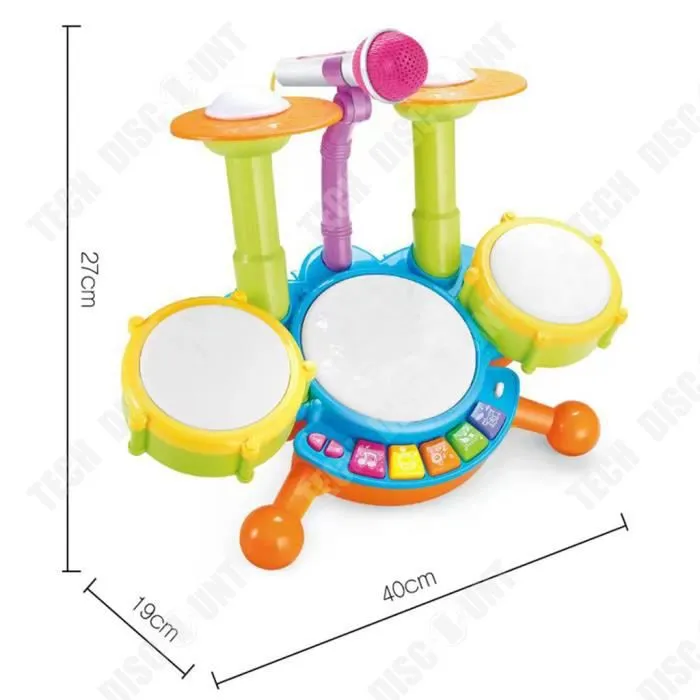 TD® Jouet de tambour pour enfants débutant tambour à main bébé bébé instrument de musique tambour battant jouets pour enfants-1