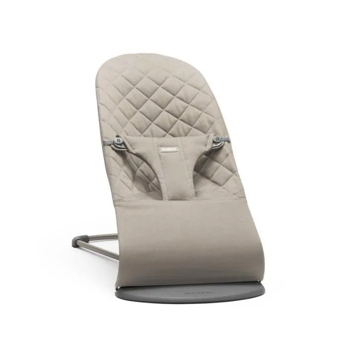 BabyBjörn Transat Bliss - Tissé Classic quilt - Sable Gris - Ergonomique - Ajustable - Pliable-6