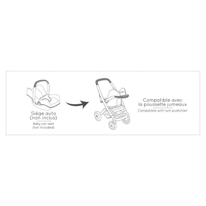 Poussette Maxi-Cosi 3 en 1 - Smoby - Nacelle amovible - Roues multidirectionnelles-5