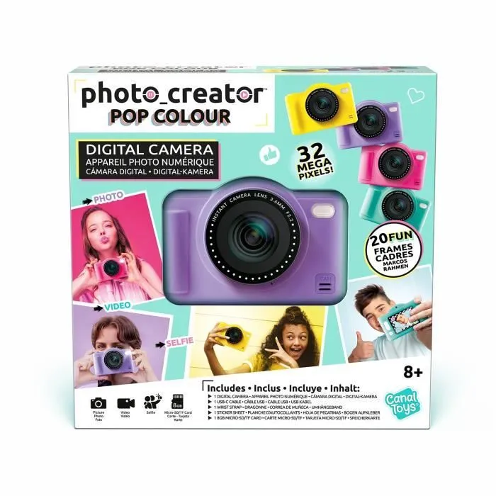 Canal Toys - Photo Creator -Appareil Photo Numérique Pop Couleur Violet- Avec carte SD 8Go incluse - CLK 041-4