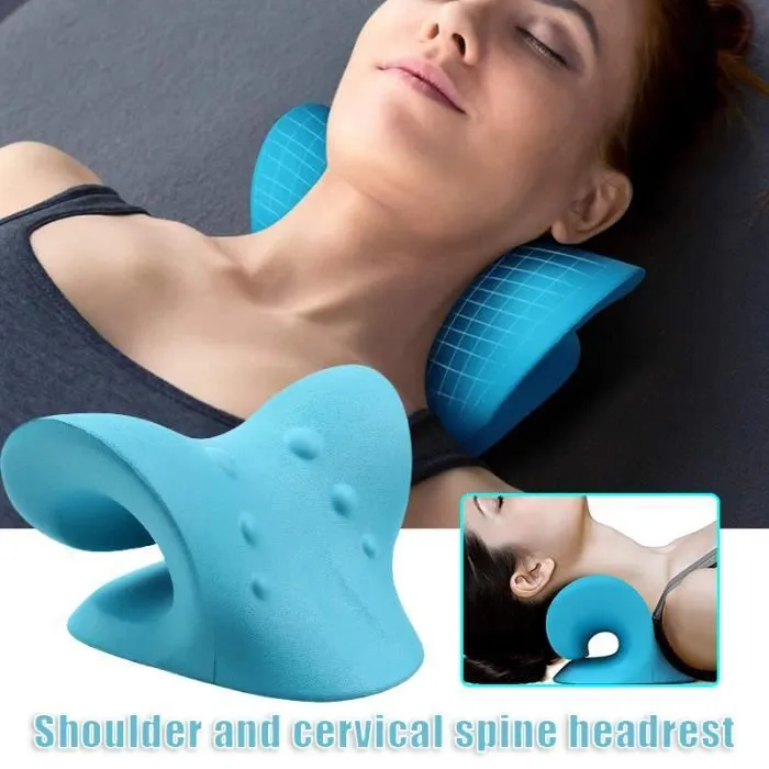 Oreiller Ergonomique de Traction Cervicale Dispositif Chiropratique de Correction, Coussin massage pour Cou et Épaule-1