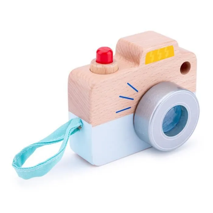 Jouet éducatif - NEW CLASSIC TOYS - New Classic Toys appareil photo - Bois naturel - Bleu clair - Mixte-2