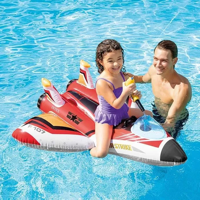 Avion gonflable - Intex - 117 x 117 cm - Vinyle - Pistolet à eau - 3 ans et plus-1