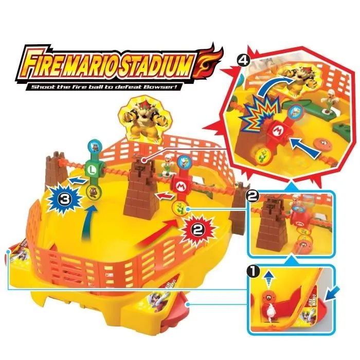 Jeu d'action et de réflexe - EPOCH - Fire Mario Stadium - Licence Mario - 20 min-3