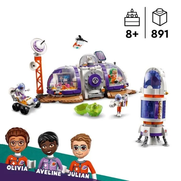 LEGO® 42605 Friends La Station Spatiale Martienne et la Fusée, Jouet sur l'Espace avec Navette et 4 Figurines d'Astronautes-1