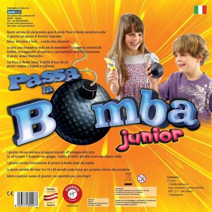 Jeu de société - Giochi Uniti - Passa La Bomba Junior - Jeu d'ambiance - Intérieur - Mixte-3