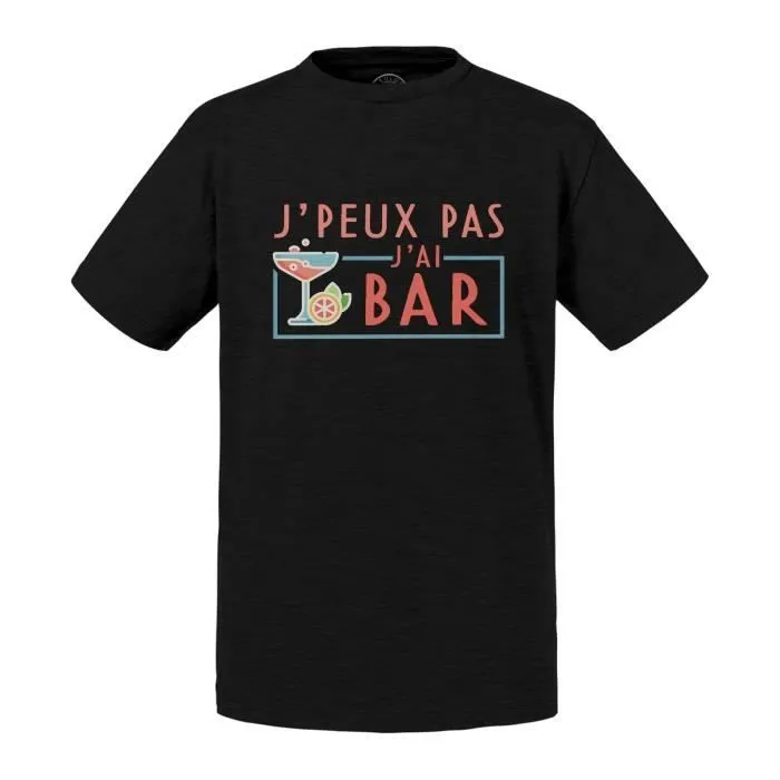 T-shirt Enfant Noir J'Peux Pas J'ai Bar Alcool Picole Humour Apéro-0