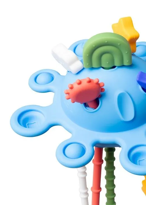 Jouet sensoriel - LITTLE L - Planète multicolore - Silicone - 5 cordons texturés - Sécurisé pour bébé-2