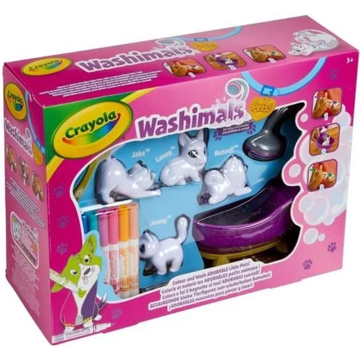 Washimals Coffret de coloriage 3D - CRAYOLA - Feutres lavables inclus - Pour enfants à partir de 3 ans-0