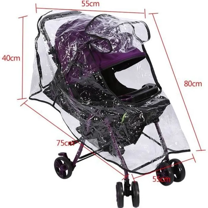 Habillage Imperméable Universel Poussette Protection Pluie et Vent pour Poussette HB032 -YEA-0