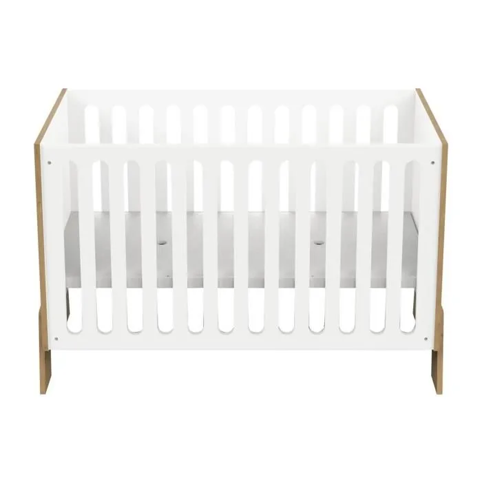 Lit Bebe 60x120 Blanc - Chene-3