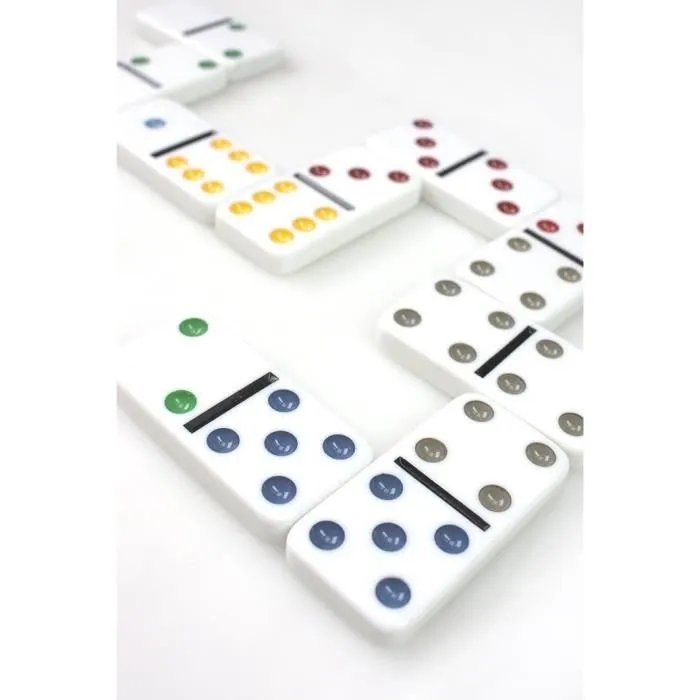 Jeu de dominos TACTIC Double 6 en boîte métal - Garçon et Fille - A partir de 5 ans-3