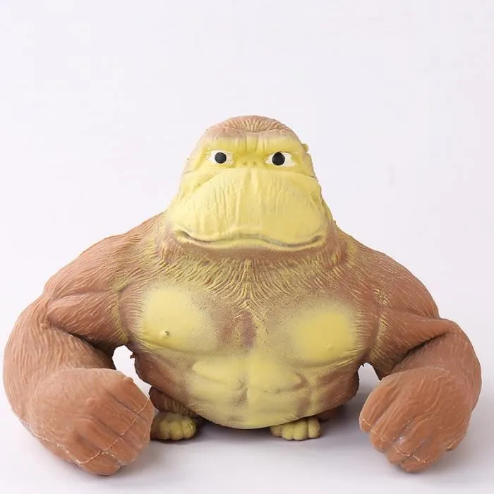 Version sable - Grand Jouet Géant Anti-stress Orang-outan Fidget, Singe Élastique Squishy, Gorille Drôle, Déc-0
