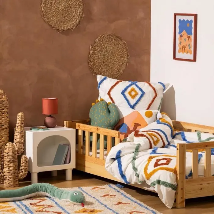 Lit barrières pour Enfant en Bois Naturel 80x160 cm Montessori - Atmosphera-2