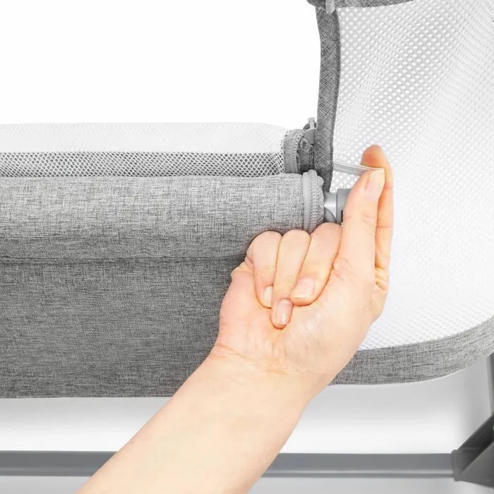 Lit bébé Cododo 3 en 1- Lit Parapluie Pliable Luna- Moby-System- Jusqu'à 9 kg, 7 Niveaux Réglables, 4 Roulettes Mur Latéral Amovible-3