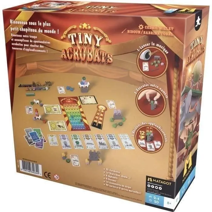 Tiny Acrobats - Asmodee - Jeu de société - Créez votre spectacle et récoltez un max d'applaudissements-2