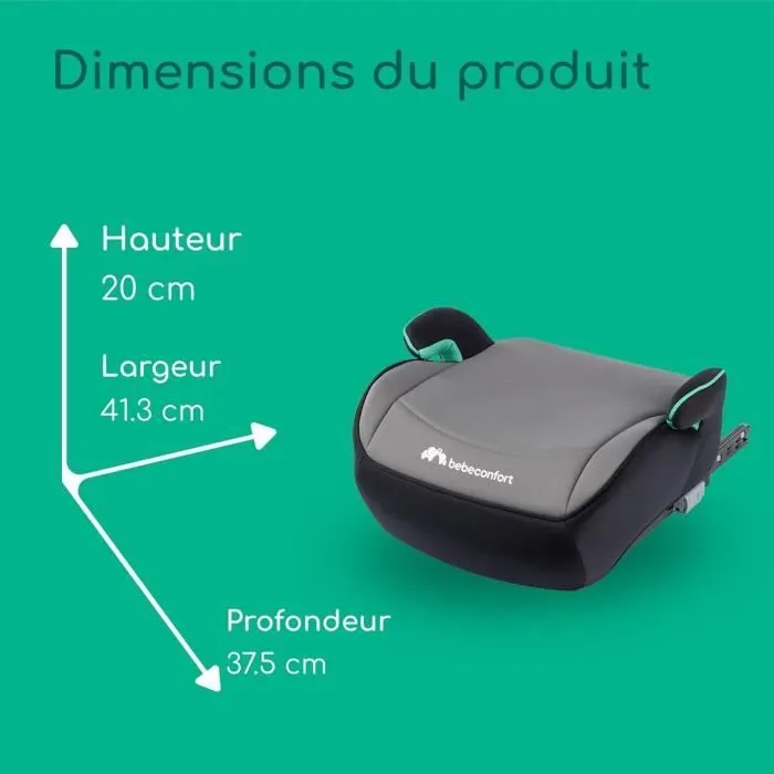 BEBECONFORT Siège auto Manga i-Fix, Rehausseur ISOFIX, de 6 à 12 ans, 22-36 kg, 125-150 cm, Gray Mist-4