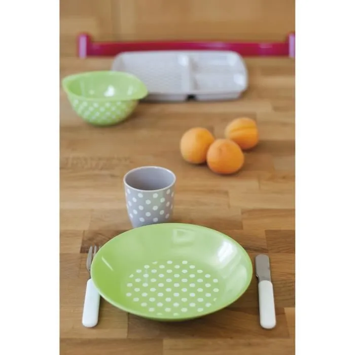 Bol pour bébé - MILLO BEBE - Pasteline - Petits Pois Blancs - Mélamine - Mixte-1