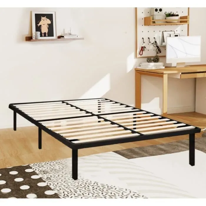 Pack Matelas + Sommier - MARQUE - 140x200cm - A lattes - 2 places - 1 sommier monobloc-2