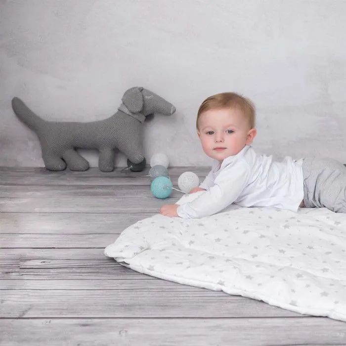 Peluche en coton bio doudou chien TECKEL Gris Taille Unique-1