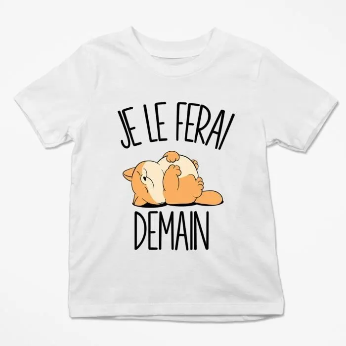 T-shirt Enfant - Planetee - Gros Chat - Manches Courtes - Col Classique - 4 Ans-0