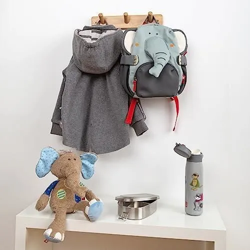 Sigikid Sac à Dos Motif Pattes Mixte Enfant, Éléphant-Gris, 29x26x13 cm-1