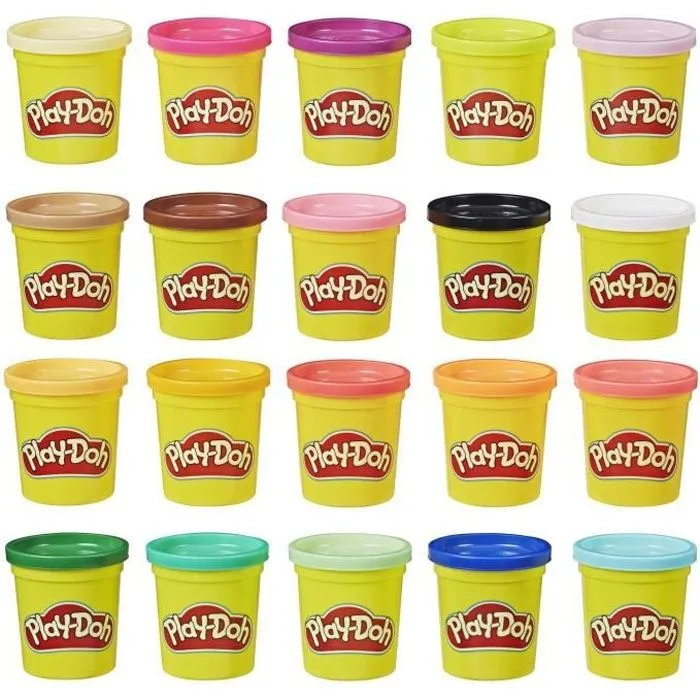 Play-Doh 20 Pots Pâte à modeler, Super couleurs, 84 g chacun-0