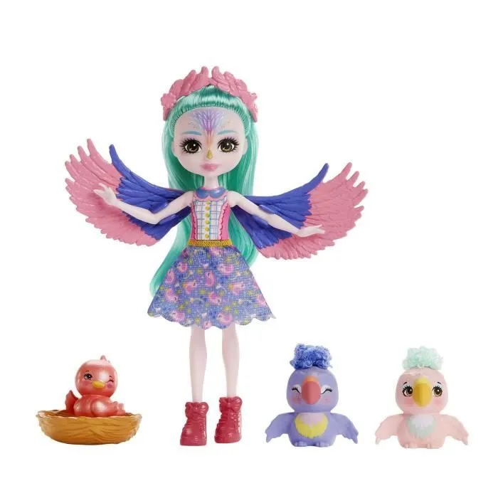 Enchantimals - Famille De Filia Finch - Poupée 15cm et 3 animaux - Intérieur - Blanc - 4 Ans Et +-0