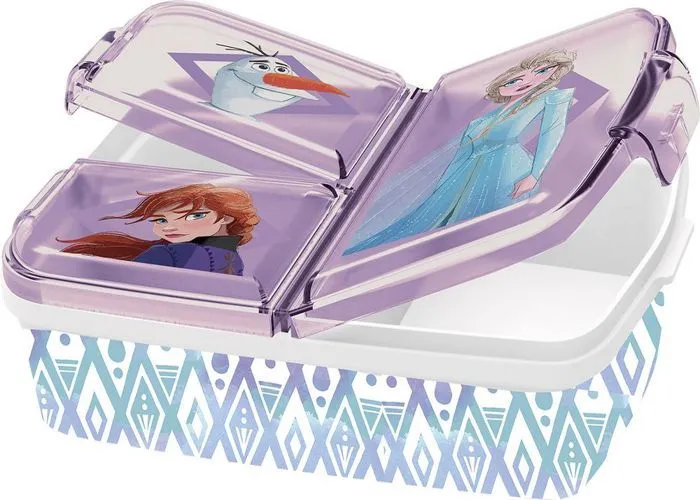 Boîte à goûter multi-compartiments - Ice Magic - La Reine des Neiges - Rose - Sans BPA - 19,5 x 16,5 x 6,7 cm-2