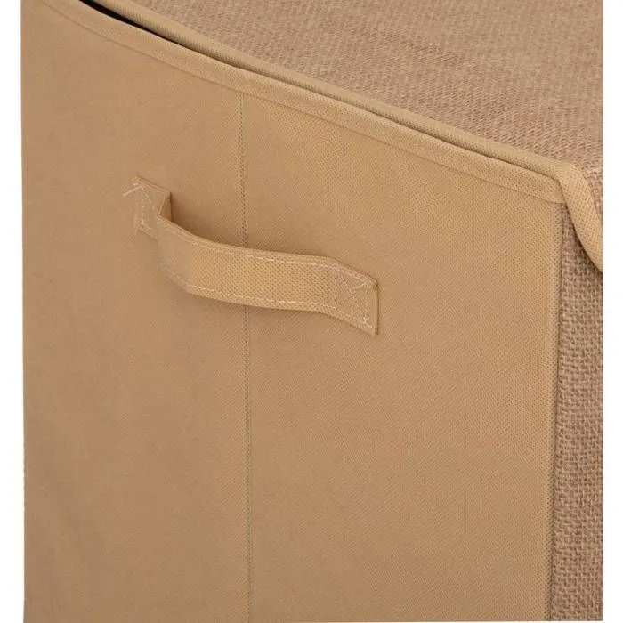 Coffre enfant - jute et pompons - 36x57 cm - Marron - Atmosphera createur d'interieur-2