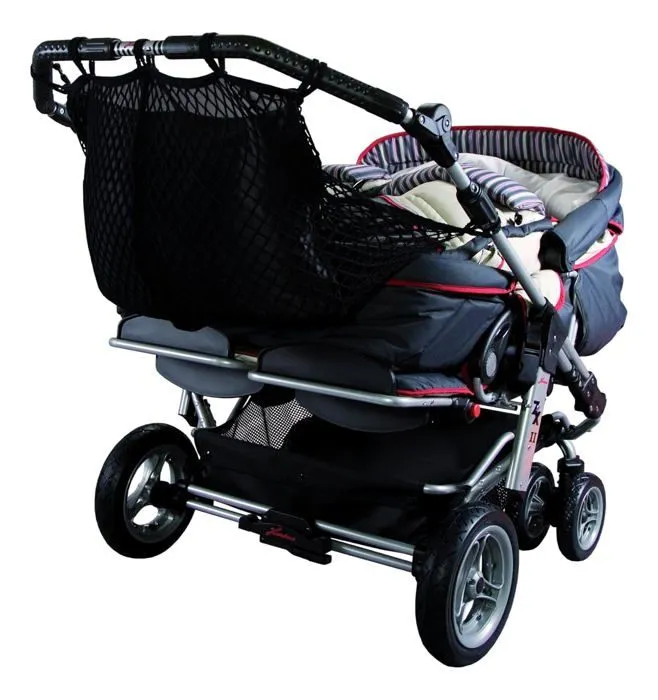 Sunnybaby - 850120519 - Filet a provisions pour poussette double avec protection opaque, noir-0