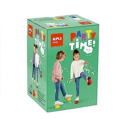 Jeu d'extérieur APLI KIDS - Échasses en plastique - Rouge et Jaune - À partir de 4 ans - Mixte-0