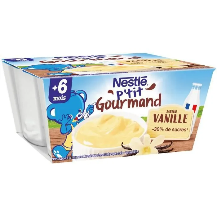 NESTLÉ P'tit Gourmand saveur Vanille - 4x100 g - Dès 6 mois-0
