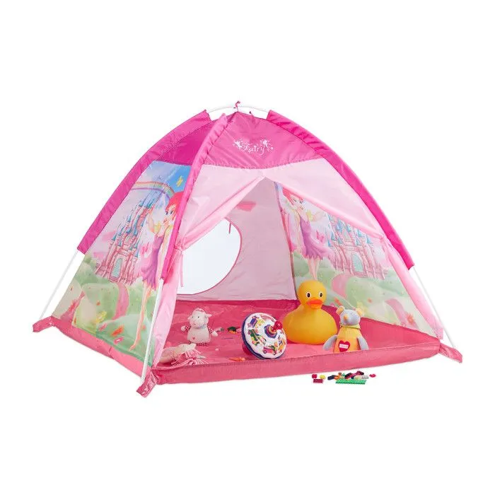 Relaxdays Tente enfant intérieur fille tente de jeu Fée extérieur rose princesse 3 ans HxlxP: 90 x 118 x 115 cm, rose-2