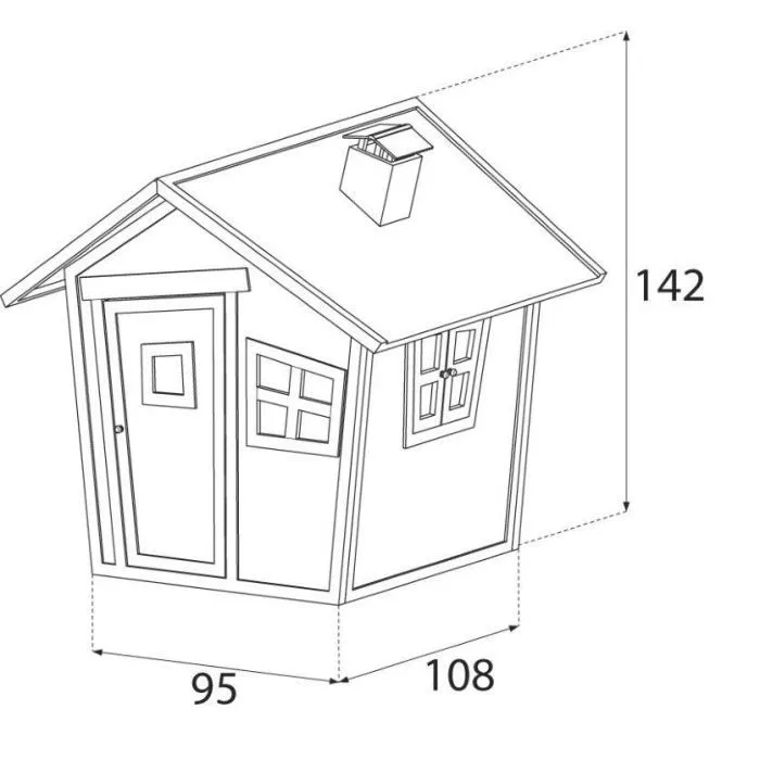 Maisonnette en bois FSC AXI Alice pour enfants | Maison de jeux pour l'extérieur/jardin marron & vert-3