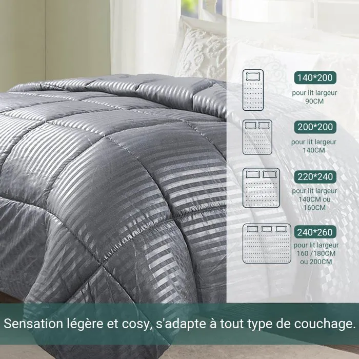 Couette - Sampur - Soft Luxe - 240x260 cm - Tempérée 250 g/m² - Thermorégulatrice - Réversible 2 en 1-4