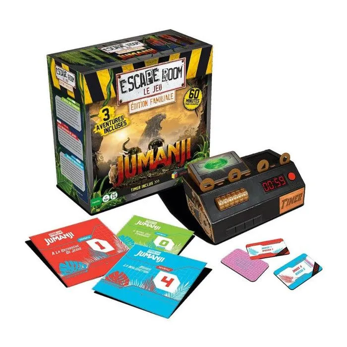 RIVIERA GAMES - Escape Room le Jeu - Coffret de 3 aventures - JUMANJI-2