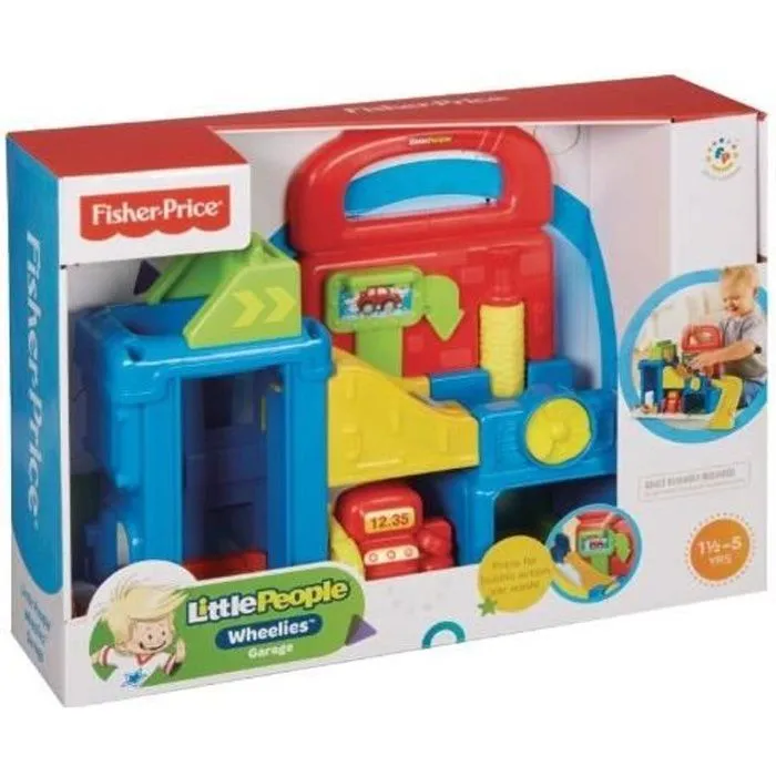 Garage Little People - MATTEL - Le Garage - Multicolore - Ascenseur - Station-service - Station de lavage-0