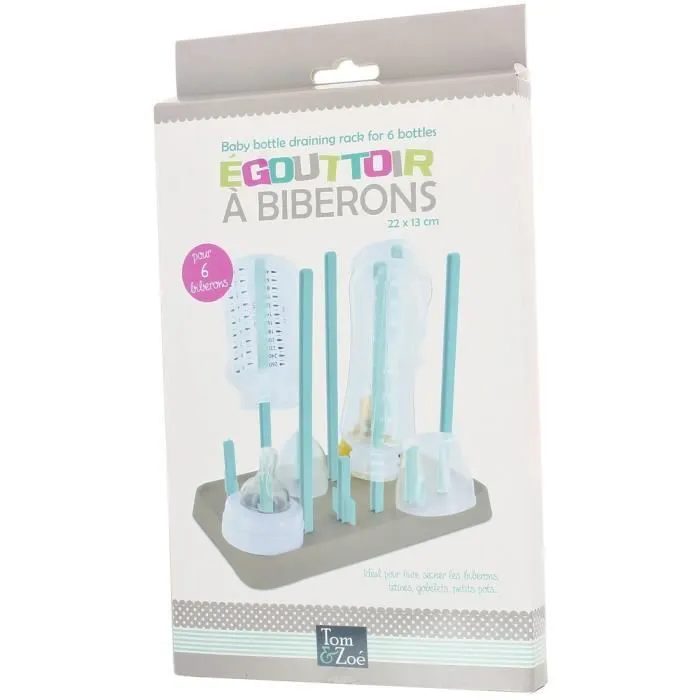 Egouttoir à Biberon PROMOBO - Pour 6 biberons - Tétines, Gobelet, Petit Pots - Bleu-1