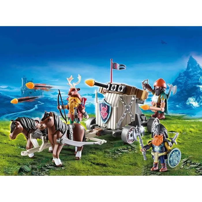 PLAYMOBIL - Knights - Char de Combat avec Baliste et Nains-1