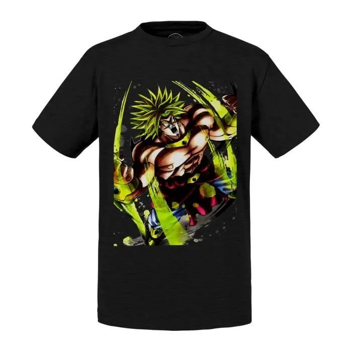 T-shirt Enfant Noir Broly Dragon Ball Plus Forts Des Saiyan Manga Dbz-0