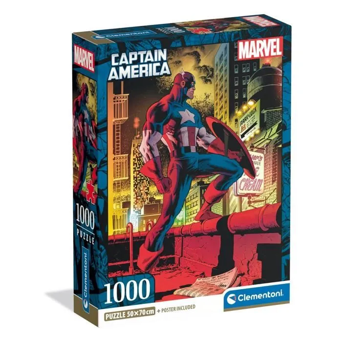 Puzzle - CLEMENTONI - Captain America - 1000 Pièces - Fabriqué en Italie - Écologique-2