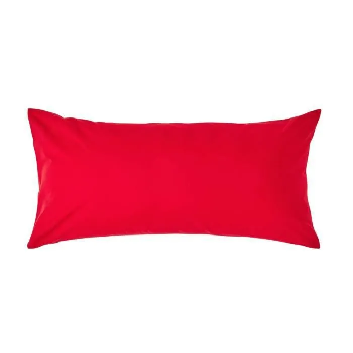 Taie d'oreiller Rouge - HOMESCAPES - 100% Coton égyptien - 40 x 80 cm-0