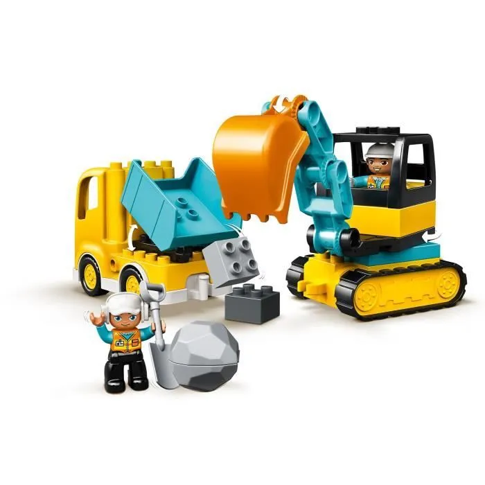 LEGO® 10931 DUPLO Le Camion Et La Pelleteuse, Engin de chantier Jouet Pour Les Enfants De 2 ans et +-1
