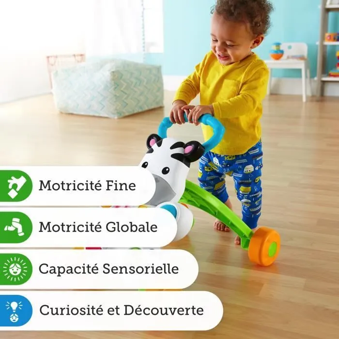 Fisher-Price - Mon Trotteur Zèbre Parlant - Trotteur bébé - 6 mois et + DLD96-3