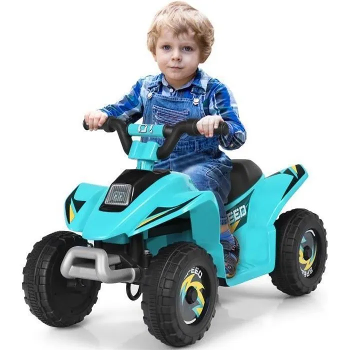 COSTWAY Quad Electriques pour Enfant 6 V 4,5 Km/H max. Voiture Buggy pour Enfants de 3Ans+ Bleu-0