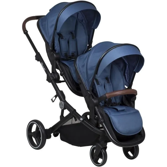 Bebeboutik Poussette duo pour jumeaux Twinner bleu
