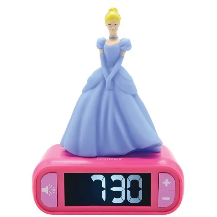 Réveil avec Veilleuse en 3D design Disney Princesses Cendrillon et effets sonores-0