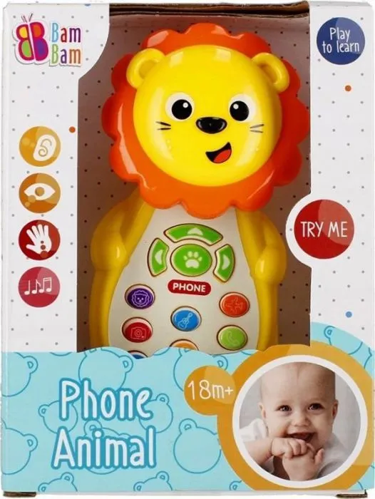 Telephone jouet enfant Bambam - NK-743 - BAM BAM TÃLÃPHONE MUSICAL LION B/O 12X16X7 96/192-0