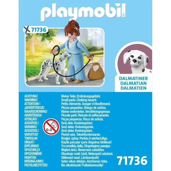 PLAYMOBIL 71736 Femme d’affaire avec sac à main et son Dalmatien, My Life, 8 pièces, Dès 4 ans-5